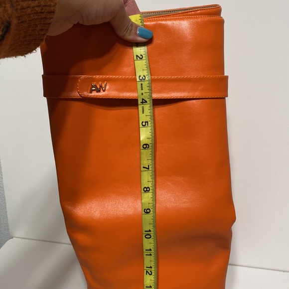 NWOT Azalea Wang “Melina” Stuck on You Pointy Toe Wedge Boot in Orange - Picture 15 of 17